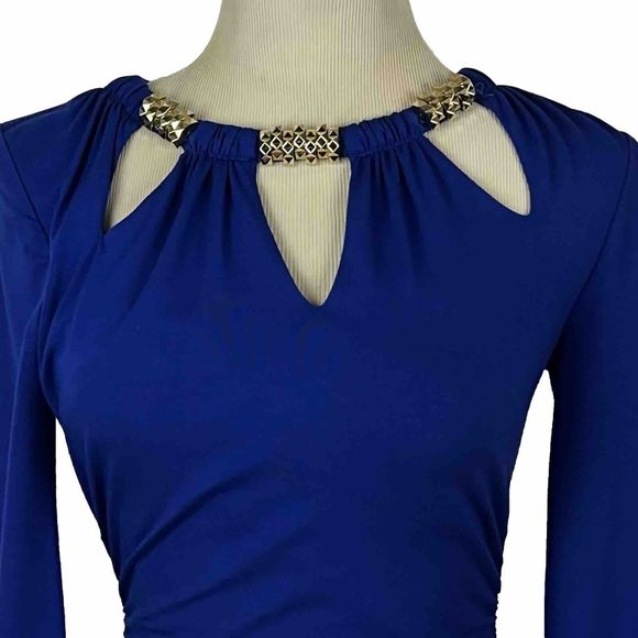 Vintage Cache Ruched Long Sleeve‎ Dress XS - Picture 2 of 9